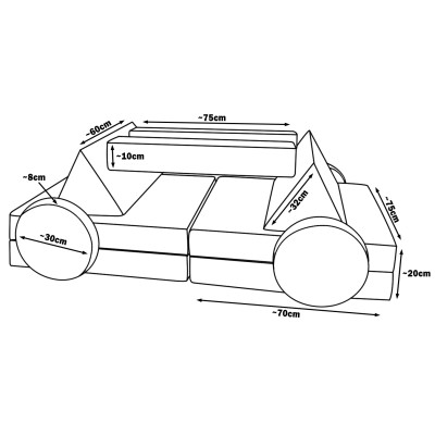 Modulare Kindersofa und Großbausteine-Set 2-in-1 Modulare Kindersofa und Großbausteine-Set 2-in-1